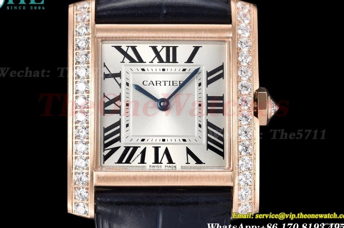 27mm Blue Française RG Dia Quartz Dial LE 8848F Tank Silver 0321